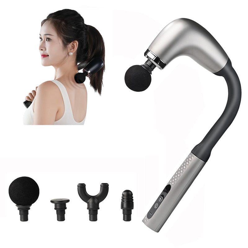Electric Massage Hammer, Home Handheld Smart Curved Hook Fascia Gun Back Artifact Electric Fascia Gun