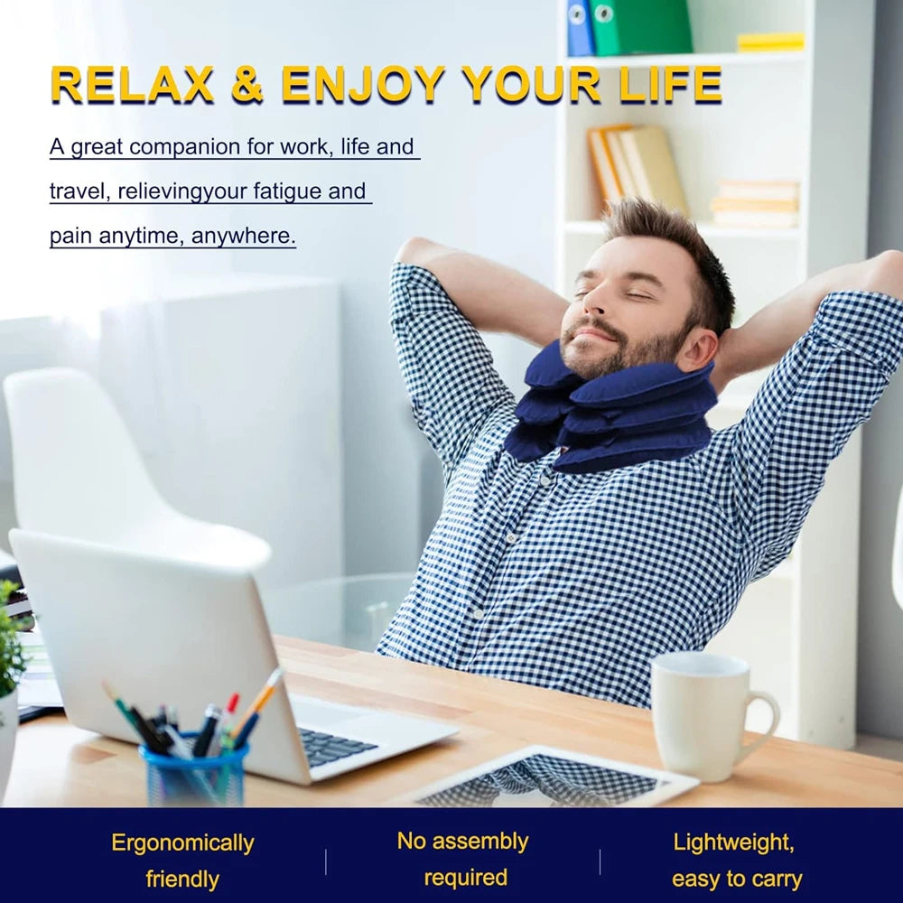 Inflatable Cervical Neck Traction Device Neck Support Cushion Body Relaxing Neck Pillow Massage 3