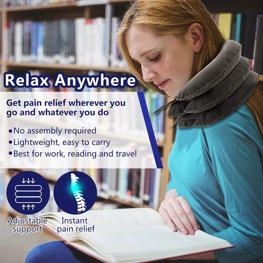 Inflatable Cervical Neck Traction Device Neck Support Cushion Body Relaxing Neck Pillow Massage 5