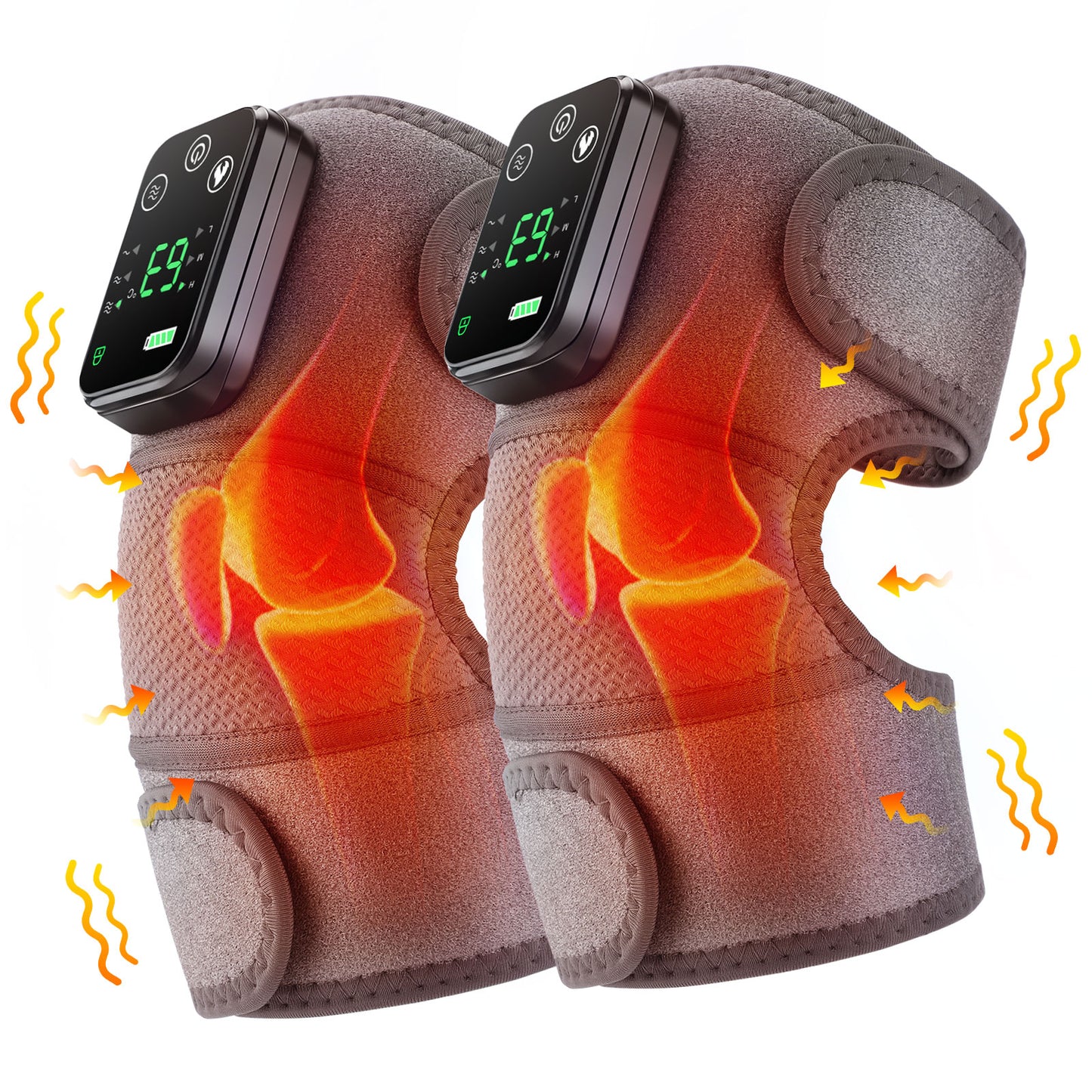 3 in 1 Massager for Shoulder Elbow Hot Compress, Electric Heated Vibration Knee Massage Pad Muscle Relaxation Thermal