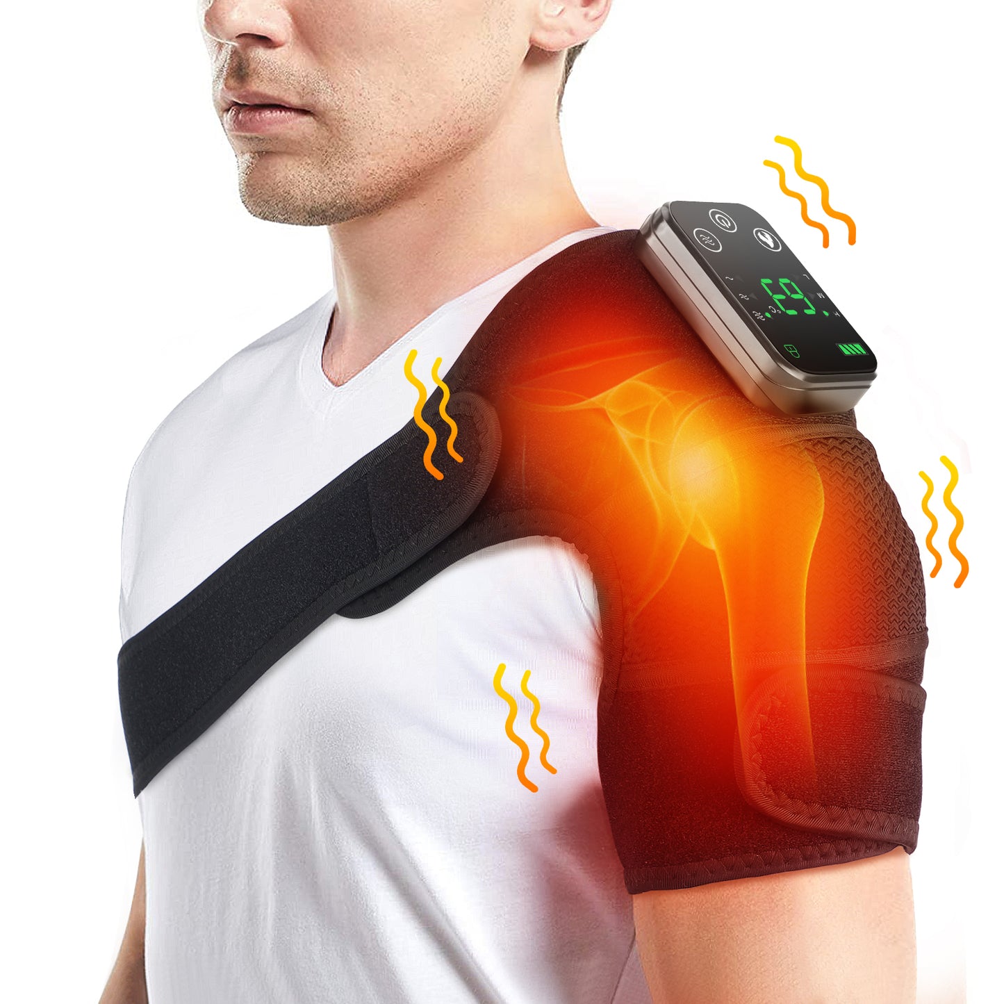 3 in 1 Massager for Shoulder Elbow Hot Compress, Electric Heated Vibration Knee Massage Pad Muscle Relaxation Thermal