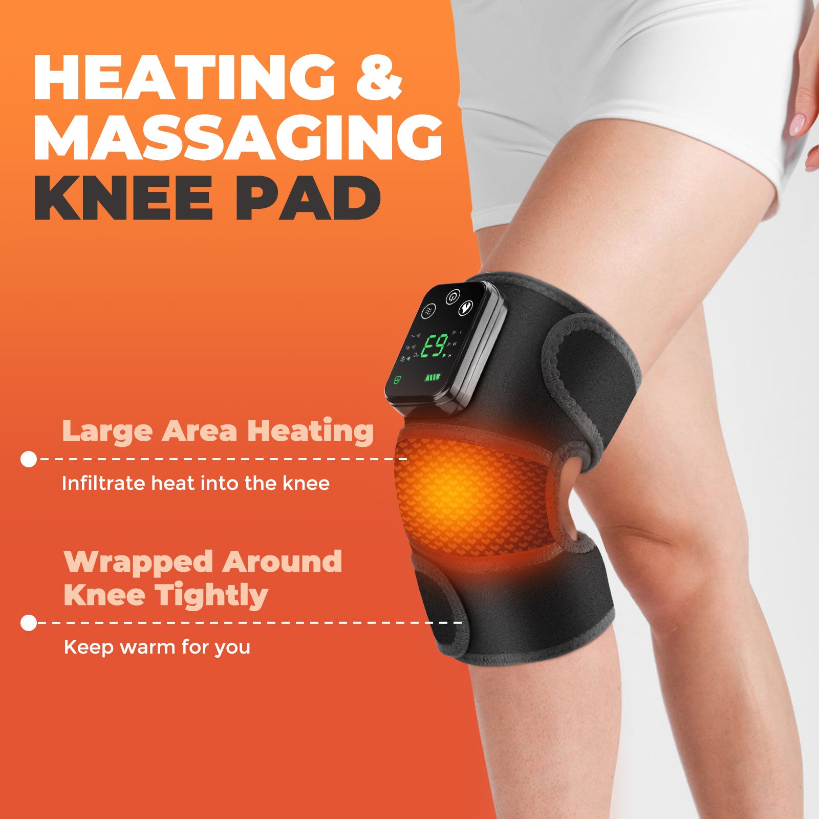 3 in 1 Massager for Shoulder Elbow Hot Compress, Electric Heated Vibration Knee Massage Pad Muscle Relaxation Thermal