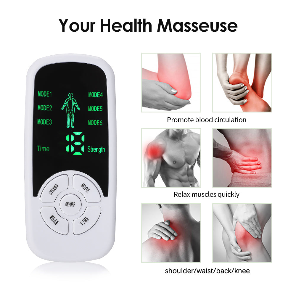 Digital Massage Tool Healthy Care Patchs, 6 Modes Tens Electric Massager for Back Waist Knee Full Body Stimulator