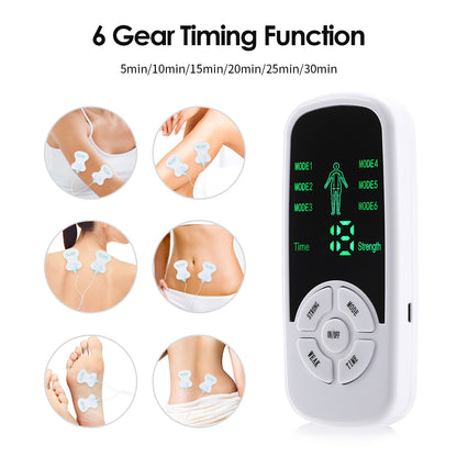 Digital Massage Tool Healthy Care Patchs, 6 Modes Tens Electric Massager for Back Waist Knee Full Body Stimulator