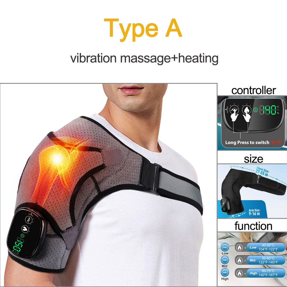 Heated Shoulder Steamer Belt, Smart Vibration Shoulder Massager, Electric Massage Machine with Temp Control