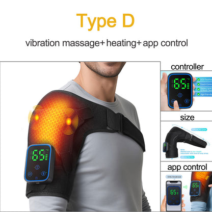 Heated Shoulder Steamer Belt, Smart Vibration Shoulder Massager, Electric Massage Machine with Temp Control