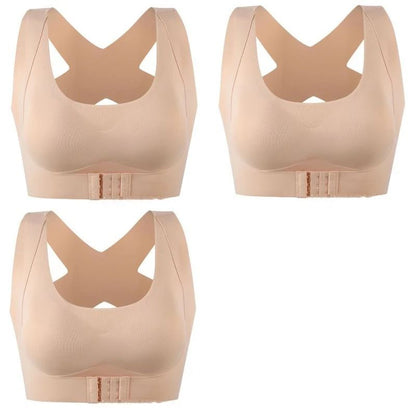 Front Closure Push Up Posture Corrector Bra With Cross Back Support 11
