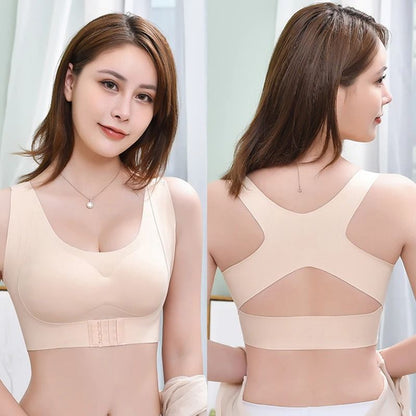 Front Closure Push Up Posture Corrector Bra With Cross Back Support 3
