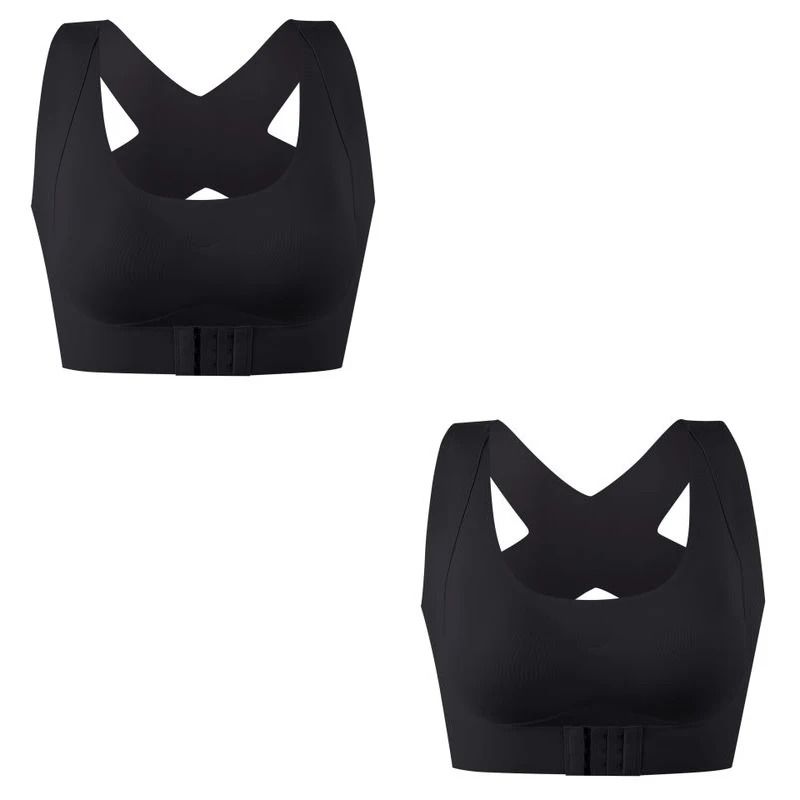 Front Closure Push Up Posture Corrector Bra With Cross Back Support 7