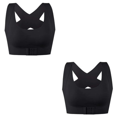 Front Closure Push Up Posture Corrector Bra With Cross Back Support 7