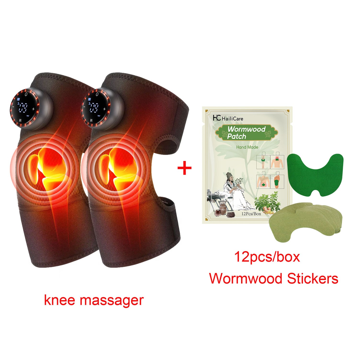Adjustable Protective Strap Knee Brace, 3 in 1 Cordless Heating Knee Shoulder Elbow Massager Pad