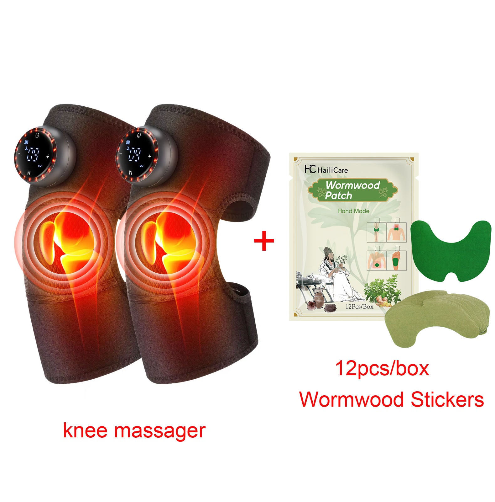 Adjustable Protective Strap Knee Brace, 3 in 1 Cordless Heating Knee Shoulder Elbow Massager Pad