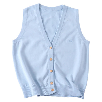 JK Uniform Knit Vest Gyaru School Cardigan Girls Preppy Sweater Vest For High School Class Autumn F 6