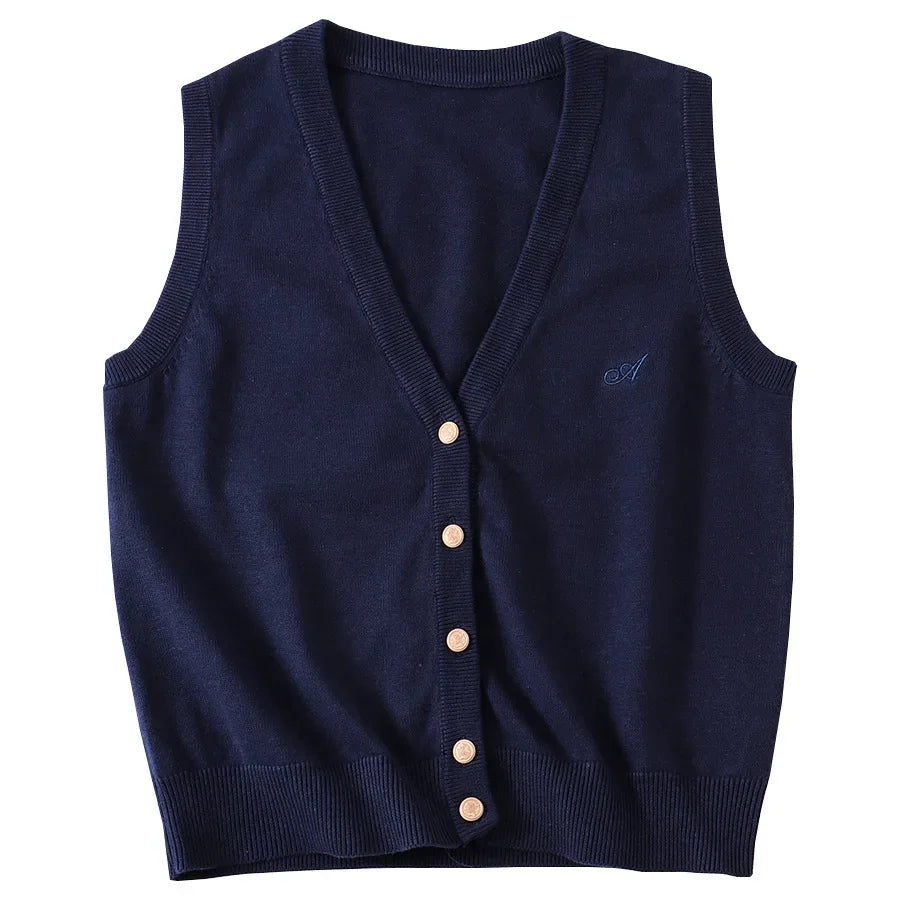 JK Uniform Knit Vest Gyaru School Cardigan Girls Preppy Sweater Vest For High School Class Autumn F 13