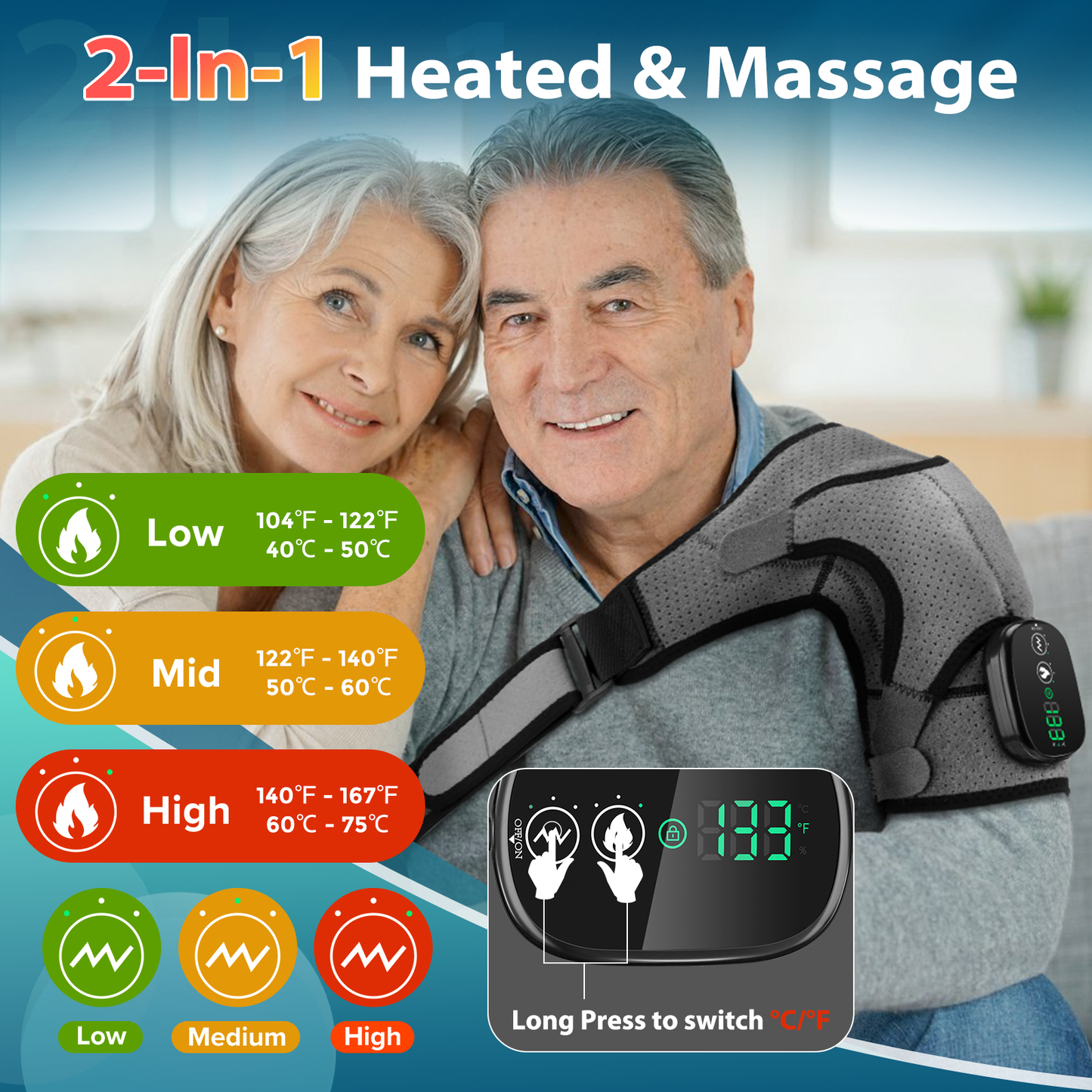 Shoulder Steamer Brace  Vibration Heated Pad Electric Heating Support Belt For Shoulder Knee Muscle 1