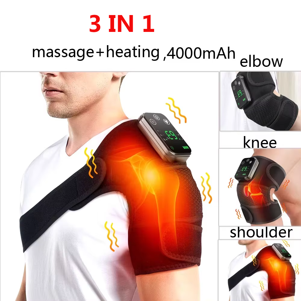 Shoulder Steamer Brace  Vibration Heated Pad Electric Heating Support Belt For Shoulder Knee Muscle 7
