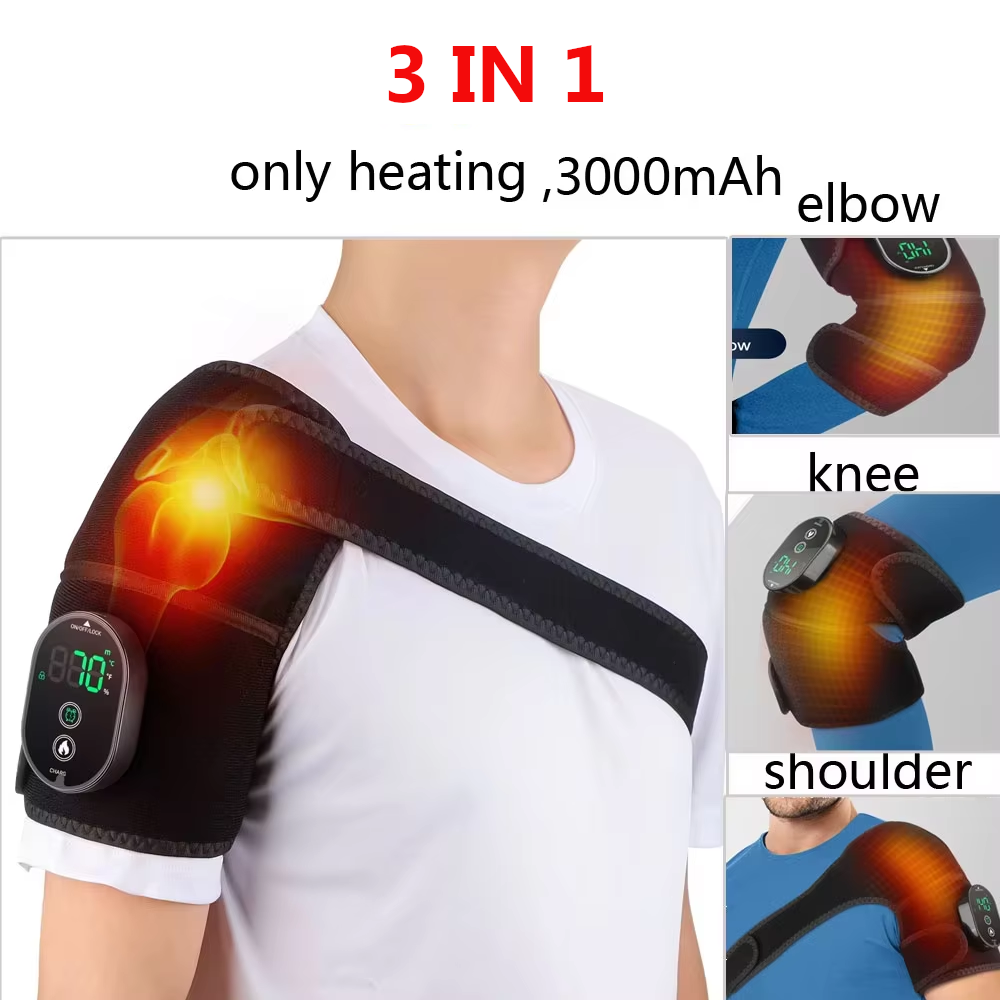 Shoulder Steamer Brace  Vibration Heated Pad Electric Heating Support Belt For Shoulder Knee Muscle 6