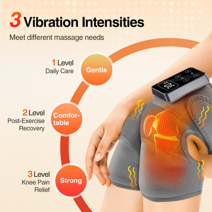 Rechargeable Knee Protector Wrap Vibration Massage Brace Electric Heating Pad 5 Gear Knee Massager  2