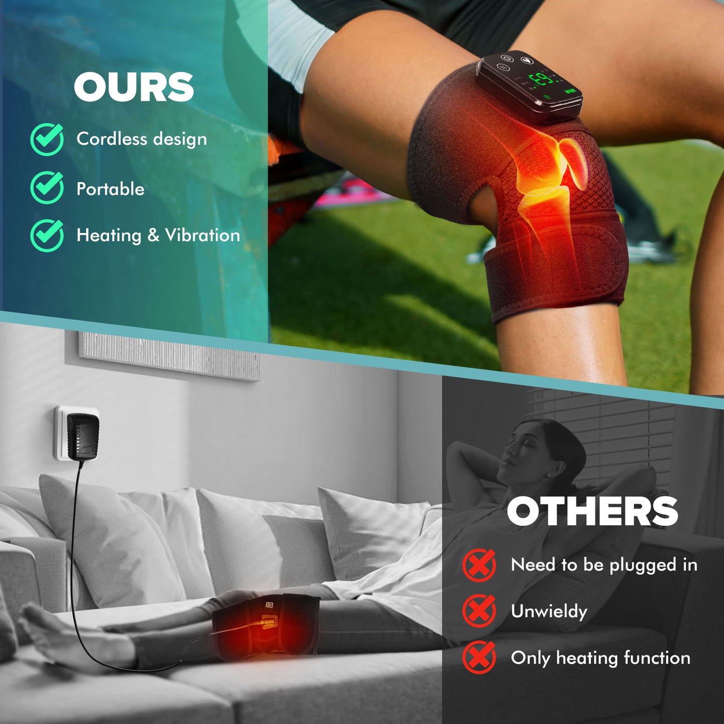 Blood Circulation Health Care, Warm Knee Shoulder Elbow Massager, Motorcycle Knee Pads Brace