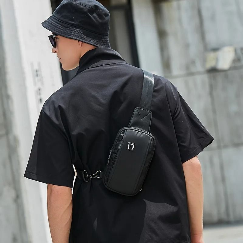 Mens Japanese Oxford Cloth Chest Crossbody Bag 1