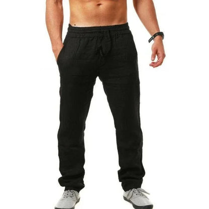 Mens HipHop Sports Pants New Spring Summer Fashion Cotton Linen Breathable Wide Leg Pants With Simp 10