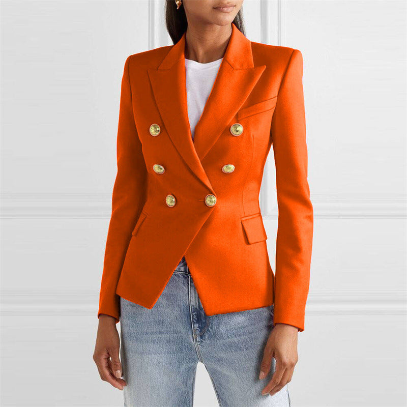 Fashion Casual Suit Blazers for Women, Solid Color Slim Fit Blazer, Spring and Autumn Jacket, Winter Office Wear