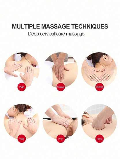 Neck Relaxation and Pain Relief Electric Neck Massager, Intelligent EMS Pulse Heating Therapy