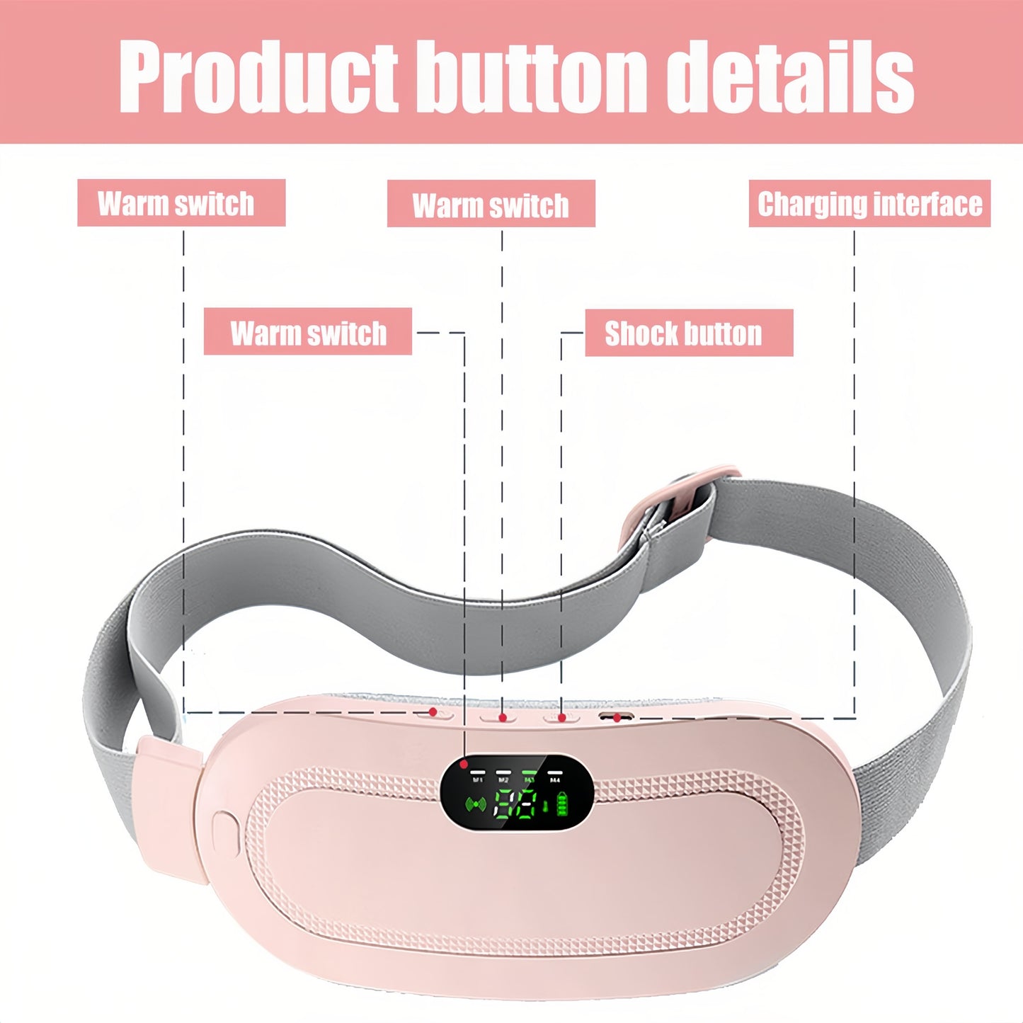 Portable Intelligent Heating Waist Massage Device Heated Warming Palace Belt For Girls During Menst 3