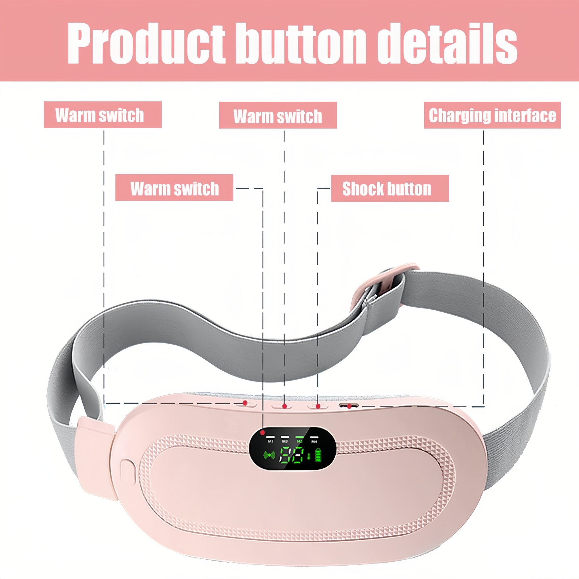 Portable Intelligent Heating Waist Massage Device Heated Warming Palace Belt For Girls During Menst 3