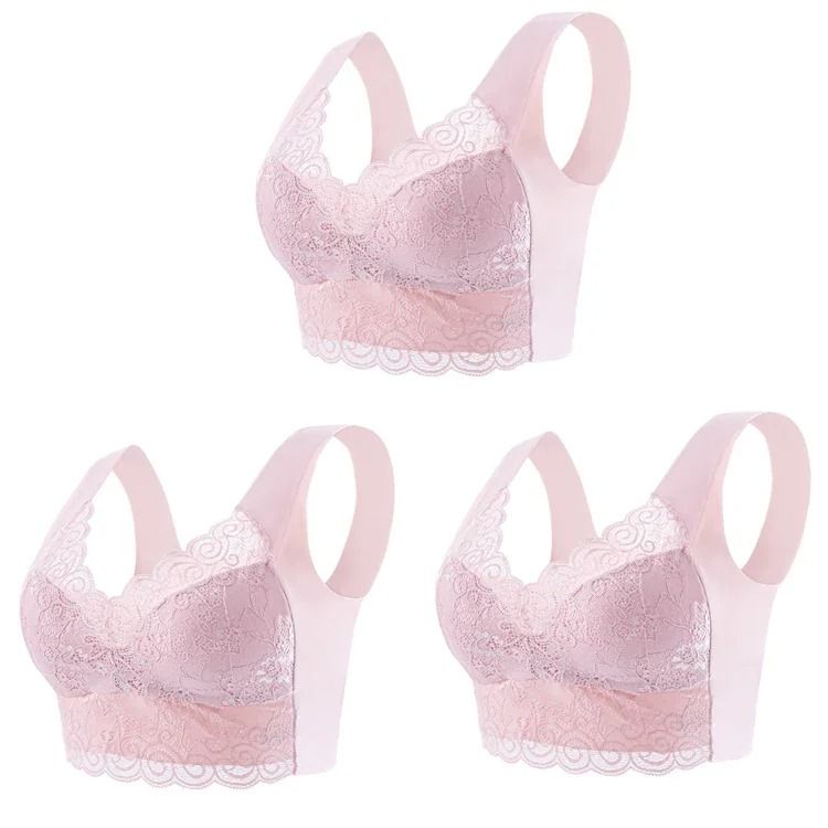 Seamless Lace Bra Set Comfortable Ice Silk Bralette 8