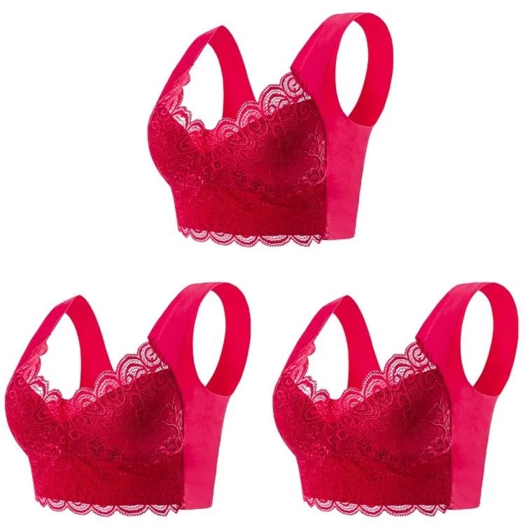 Seamless Lace Bra Set Comfortable Ice Silk Bralette 3