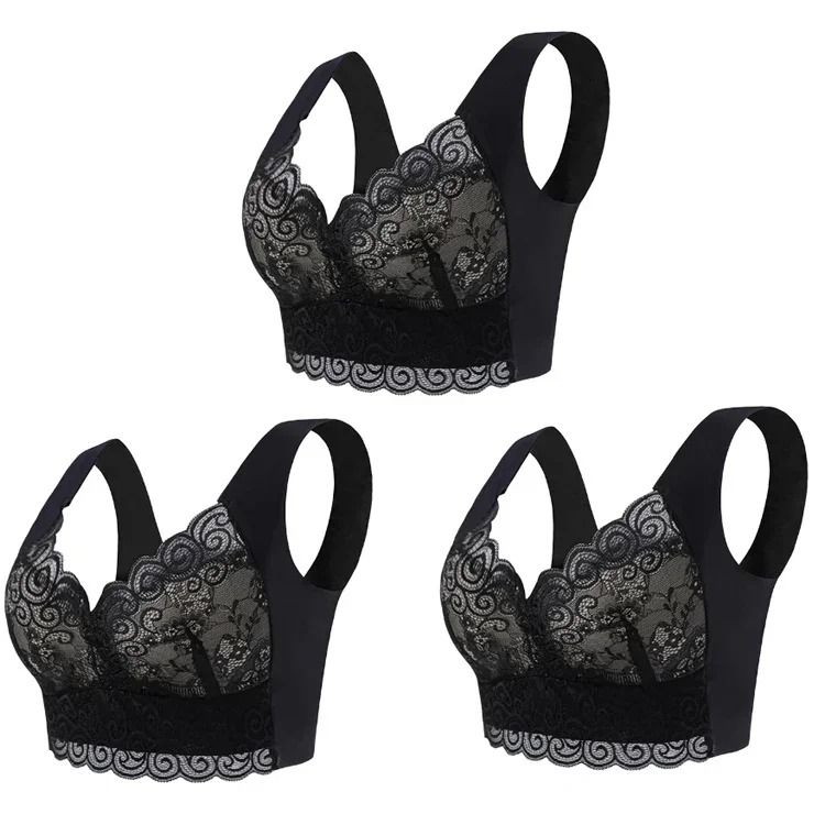 Seamless Lace Bra Set Comfortable Ice Silk Bralette 5