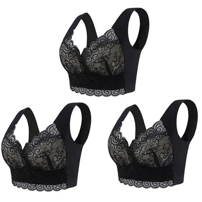 Seamless Lace Bra Set Comfortable Ice Silk Bralette 5