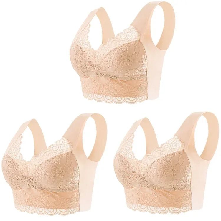 Seamless Lace Bra Set Comfortable Ice Silk Bralette 6