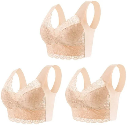 Seamless Lace Bra Set Comfortable Ice Silk Bralette 6
