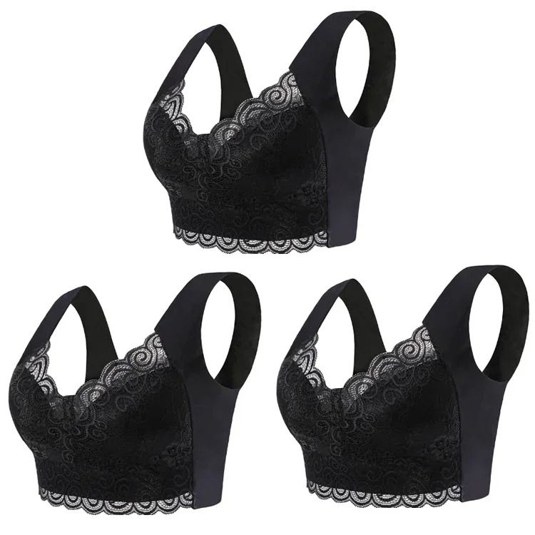 Seamless Lace Bra Set Comfortable Ice Silk Bralette 7