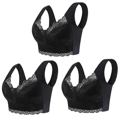 Seamless Lace Bra Set Comfortable Ice Silk Bralette 7