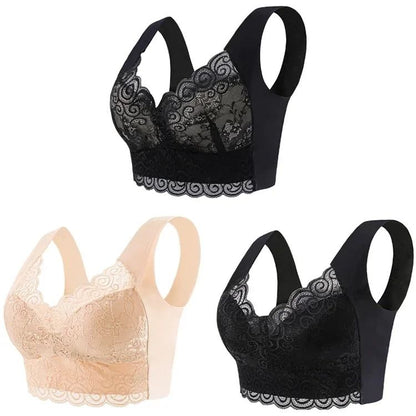 Seamless Lace Bra Set Comfortable Ice Silk Bralette 12