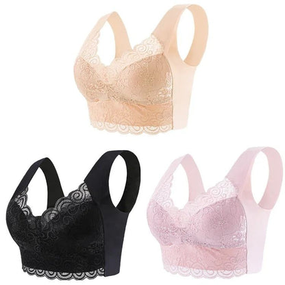 Seamless Lace Bra Set Comfortable Ice Silk Bralette 13