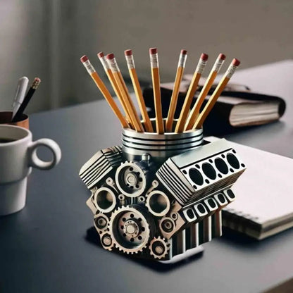 V8 Engine Pen Holder Desktop Organizer 2