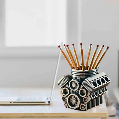 V8 Engine Pen Holder Desktop Organizer 4
