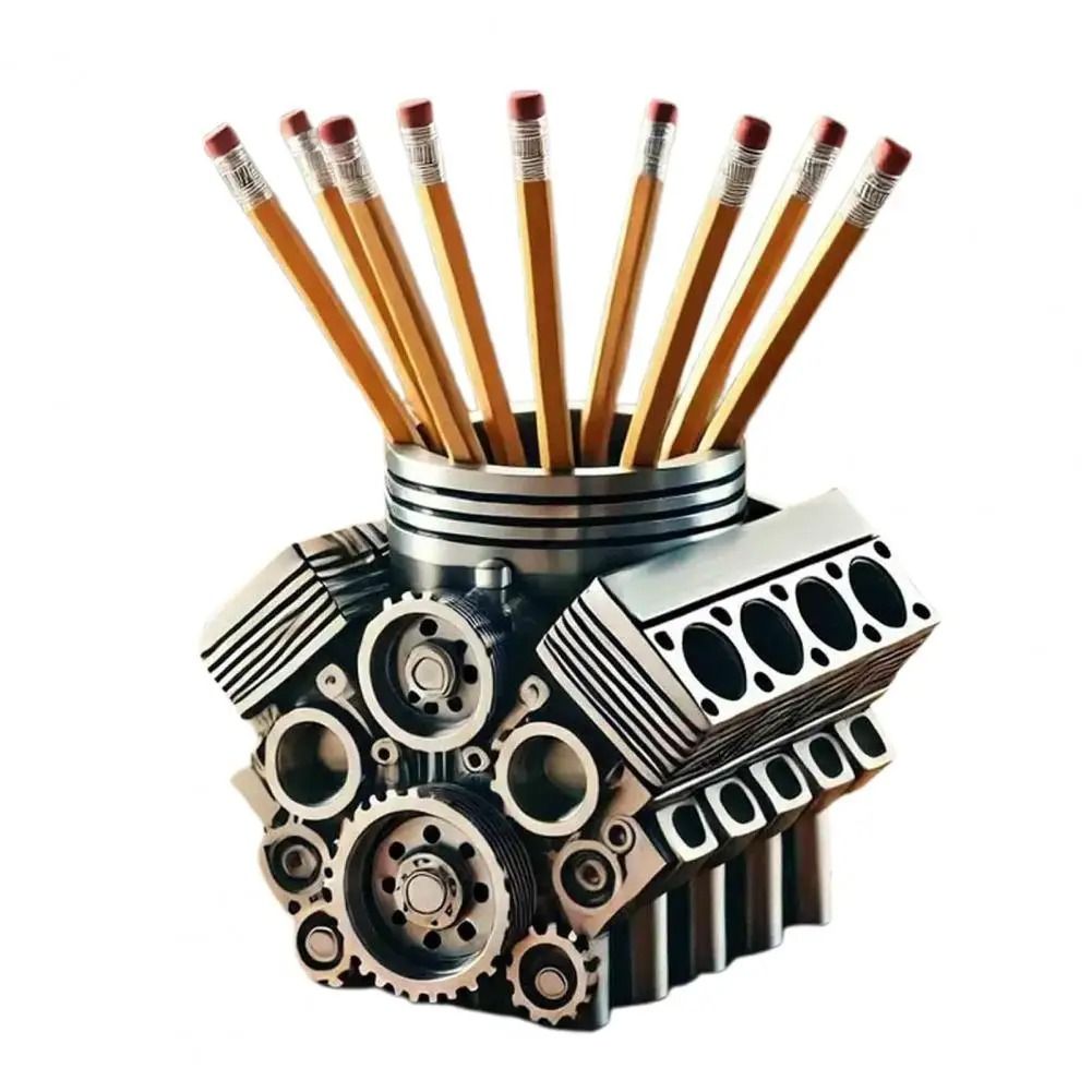 V8 Engine Pen Holder Desktop Organizer 6