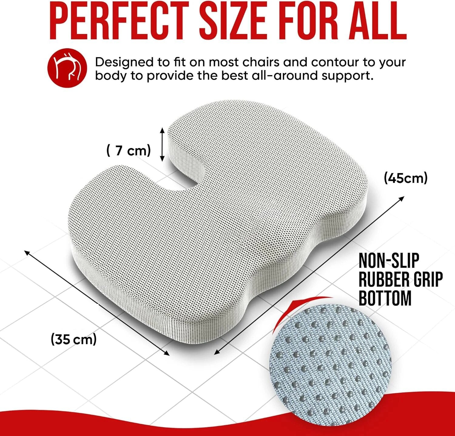 Hemorrhoid Cushion Student Ass Cushion, Ergonomic Memory Cotton, Office Chair Cushion Sedentary Artifact