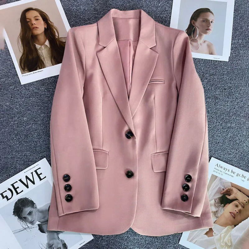 Elegant Office Lady Blazer, Women Single Button Long Sleeve Suit Jacket, 2025 Fashion Blazer Coats, Business Casual