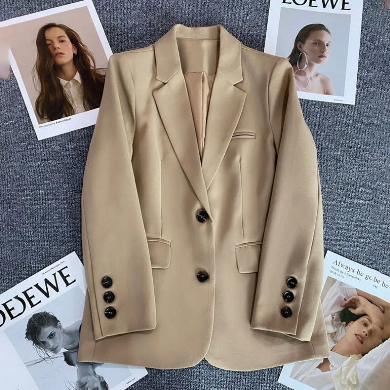 Elegant Office Lady Blazer, Women Single Button Long Sleeve Suit Jacket, 2025 Fashion Blazer Coats, Business Casual
