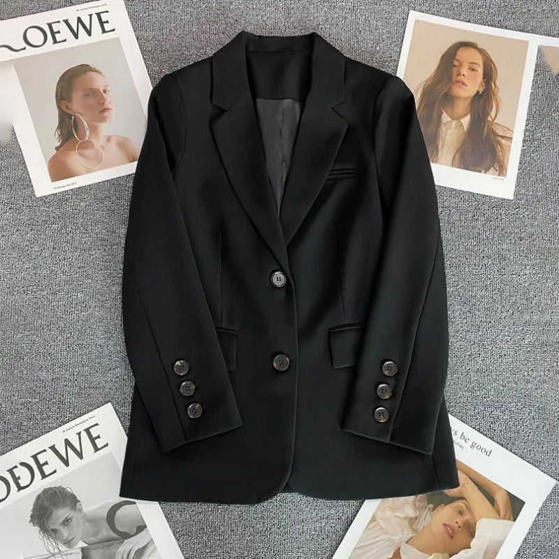 Elegant Office Lady Blazer, Women Single Button Long Sleeve Suit Jacket, 2025 Fashion Blazer Coats, Business Casual