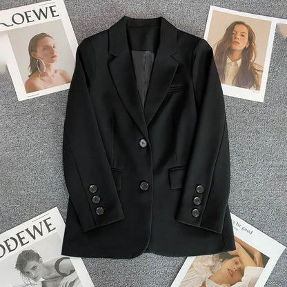 Elegant Office Lady Blazer, Women Single Button Long Sleeve Suit Jacket, 2025 Fashion Blazer Coats, Business Casual