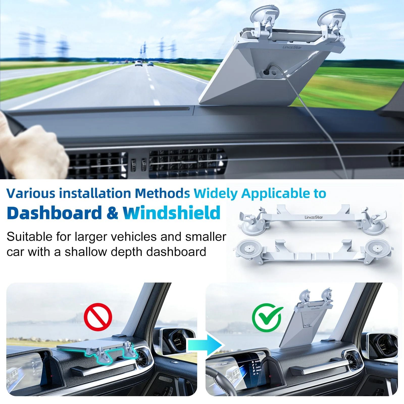 Travel Suction Cup Mount Bracket For Mini Satellite Setup 2