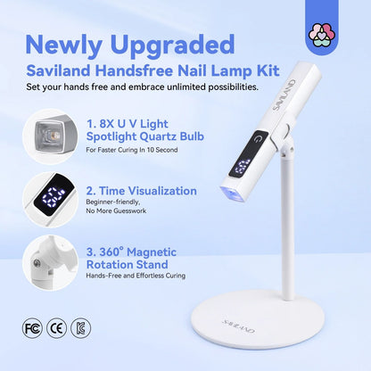 Rechargeable UV LED Nail Lamp With LCD Timer Magnetic Stand 2