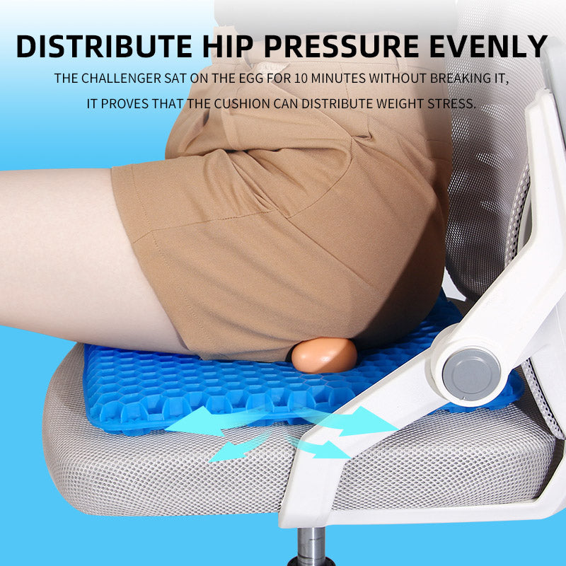 Summer Breathable Honeycomb Gel Seat Cushion, Relieves Tailbone Pain Back Pressure, for Home Office Wheelchair Car Seats